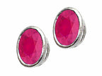 Tommaso Design™ Genuine Oval Ruby Earrings 7x5mm