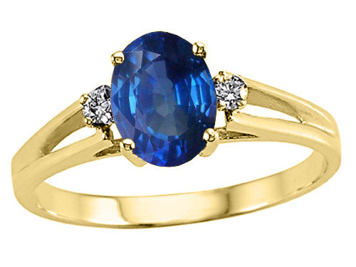 Tommaso Design™ Genuine Oval Sapphire Ring