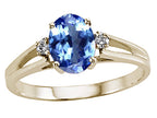Tommaso Design™ Oval 7x5mm Genuine Tanzanite Ring