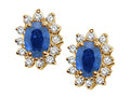 Tommaso Design™ Oval 7x5mm Genuine Sapphire Earrings