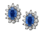 Tommaso Design™ Oval 7x5mm Genuine Sapphire Earrings