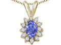 Tommaso Design™ Oval 7x5mm Genuine Tanzanite Pendant Necklace