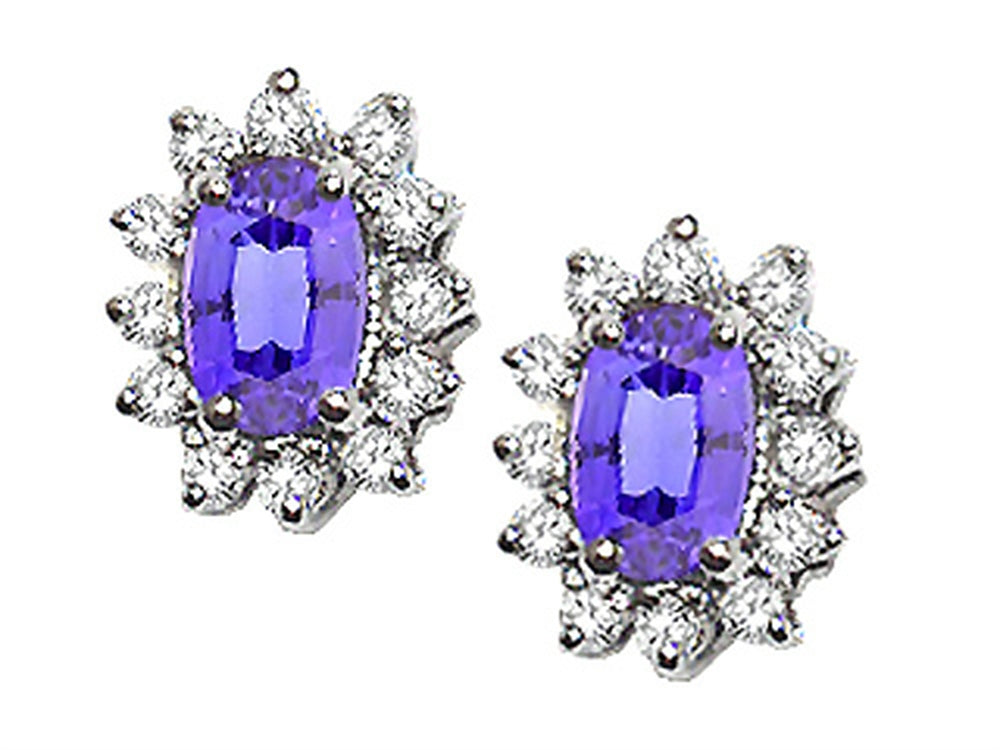 Tommaso Design™ Oval 7x5mm Genuine Tanzanite Earrings