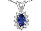 Tommaso Design™ Oval 7x5mm Genuine Iolite Pendant Necklace