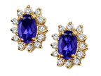 Tommaso Design™ Oval 7x5mm Genuine Iolite Earrings
