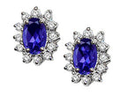 Tommaso Design™ Oval 7x5mm Genuine Iolite Earrings