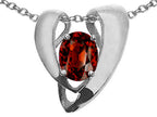 Tommaso Design™ Oval 9x7mm Genuine Garnet Pendant Necklace Enhancer