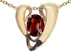 Tommaso Design™ Oval 9x7mm Genuine Garnet Pendant Necklace Enhancer