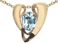 Tommaso Design™ Oval 9x7mm Genuine Aquamarine Pendant Necklace Enhancer