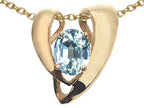 Tommaso Design™ Oval 9x7mm Genuine Aquamarine Pendant Necklace Enhancer