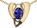 Tommaso Design™ Oval 9x7mm Genuine Iolite Pendant Necklace Enhancer