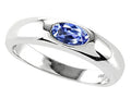 Tommaso Design™ Oval 6x4mm Genuine Tanzanite Birthstone Wedding Band