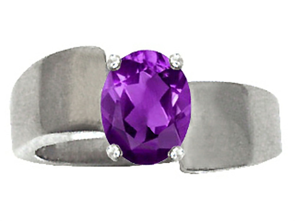 Tommaso Design™ Genuine Amethyst Ring