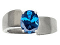Tommaso Design™ Oval 9x7mm Genuine Blue Topaz Ring