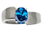 Tommaso Design™ Oval 9x7mm Genuine Blue Topaz Ring