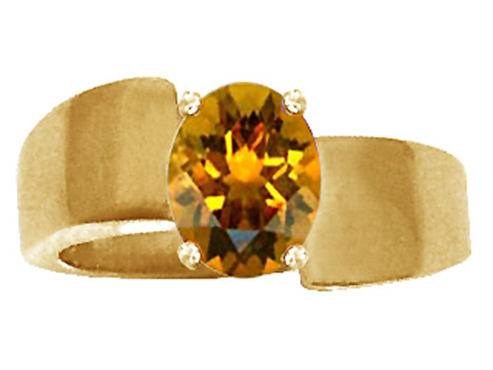 Tommaso Design™ Oval 9x7mm Genuine Citrine Ring