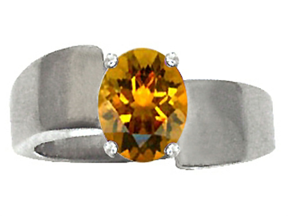 Tommaso Design™ Oval 9x7mm Genuine Citrine Ring