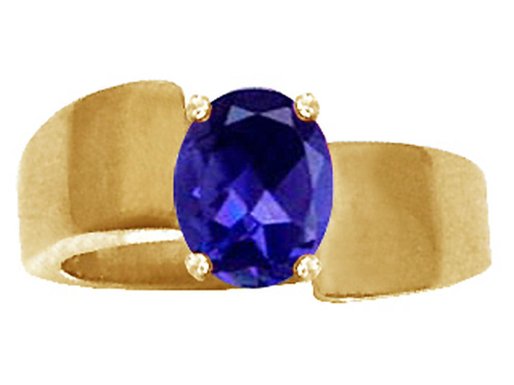 Tommaso Design™ Oval 9x7mm Genuine Iolite Ring