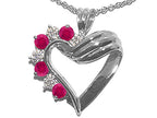 Tommaso Design™ Ruby Heart Shaped Pendant Necklace