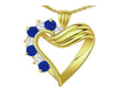 Tommaso Design™ Round 3mm Genuine Sapphire Heart Shaped Pendant Necklace