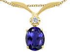 Tommaso Design™ Oval 7x5mm Genuine Iolite Pendant Necklace