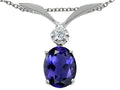 Tommaso Design™ Oval 7x5mm Genuine Iolite Pendant Necklace