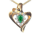 Tommaso Design™ Pear Shape 6x4mm Genuine Emerald Heart Shaped Pendant Necklace