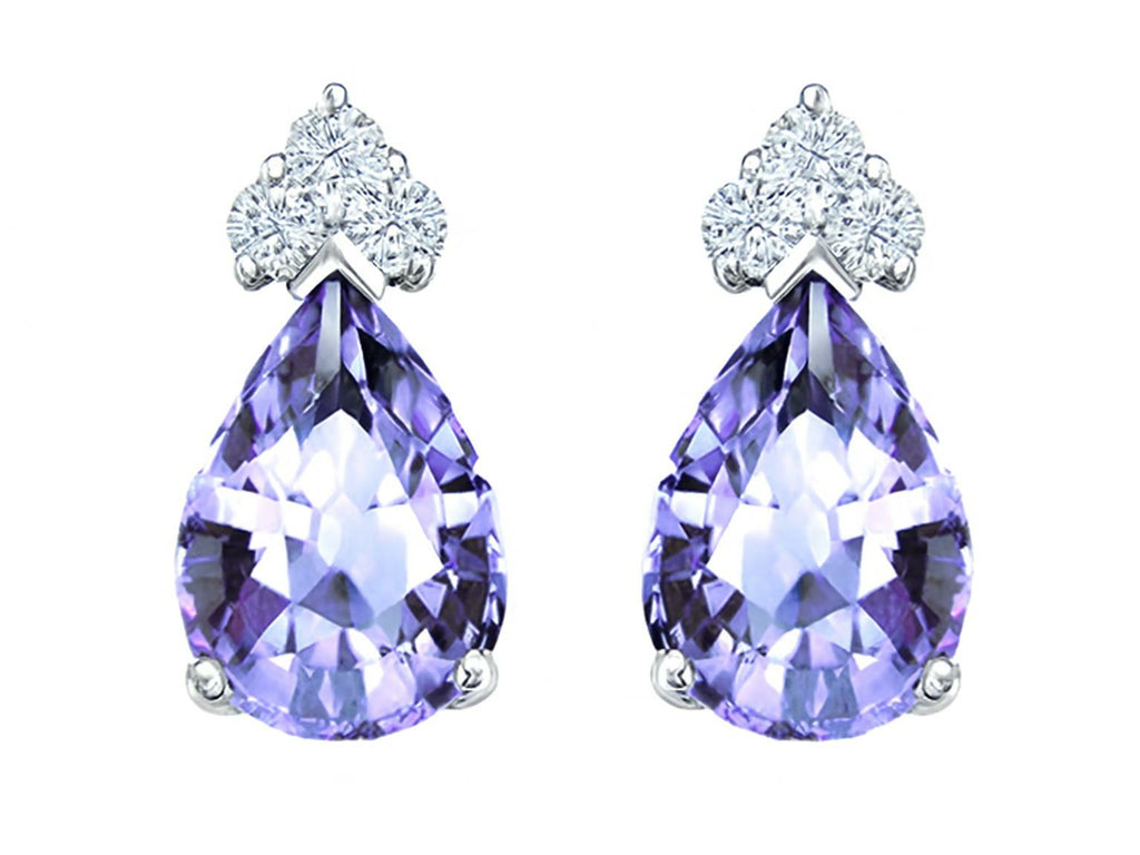 Tommaso Design™ Pear Shape 7x5mm Genuine Tanzanite Earrings
