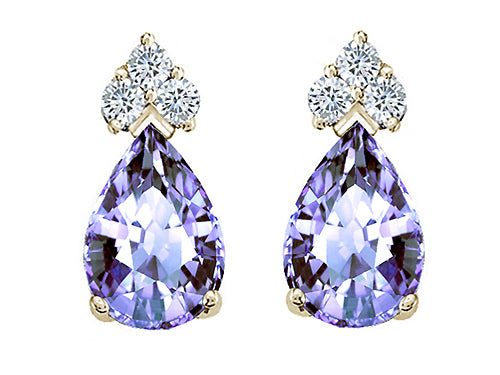 Star K Pear Shape 7x5mm Genuine Tanzanite Earrings