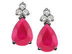 Tommaso Design™ Ruby and Diamond Pear Shape Classic 7x5mm Earrings