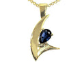 Tommaso Design™ Pear Shape 7x5mm Genuine Sapphire Pendant Necklace