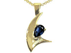 Tommaso Design™ Pear Shape 7x5mm Genuine Sapphire Pendant Necklace