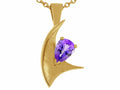 Tommaso Design™ Pear Shape 7x5mm Genuine Tanzanite Pendant Necklace
