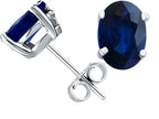 Tommaso Design™ Oval 7x5 Genuine Sapphire Earrings Studs