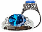 Tommaso Design™ Oval 10x8 mm Genuine Blue Topaz Ring