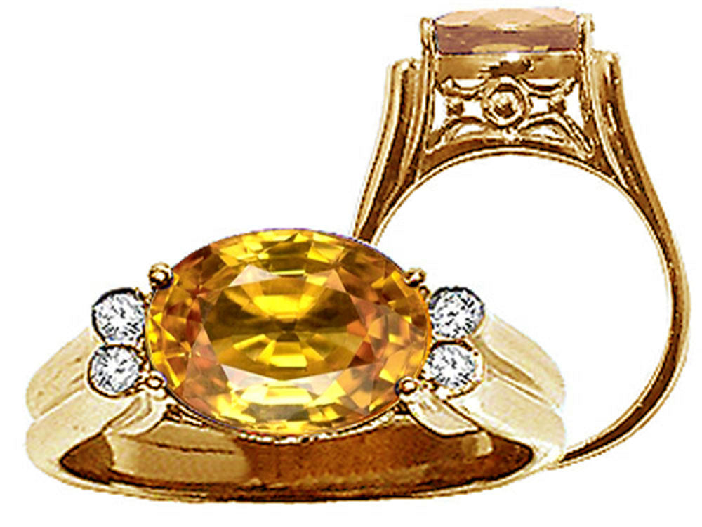 Tommaso Design™ Oval 10x8 mm Genuine Citrine Ring