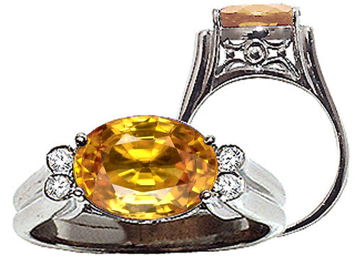 Tommaso Design™ Oval 10x8 mm Genuine Citrine Ring