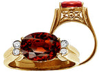 Tommaso Design™ Large Oval 10x8mm Genuine Garnet Ring