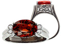 Tommaso Design™ Large Oval 10x8mm Genuine Garnet Ring
