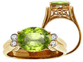 Tommaso Design™ Oval 10x8 mm Genuine Peridot Ring