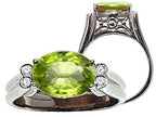 Tommaso Design™ Oval 10x8 mm Genuine Peridot Ring