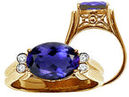 Tommaso Design™ Large Oval 10x8 mm Genuine Iolite Ring