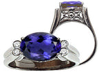 Tommaso Design™ Large Oval 10x8 mm Genuine Iolite Ring