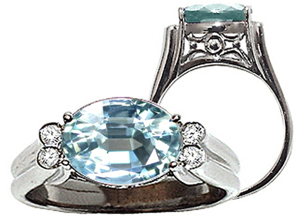 Tommaso Design™ Large Aquamarine Ring