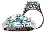 Tommaso Design™ Large Aquamarine Ring