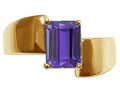 Tommaso Design™ Emerald Octagon Cut 8x6mm Genuine Iolite Ring