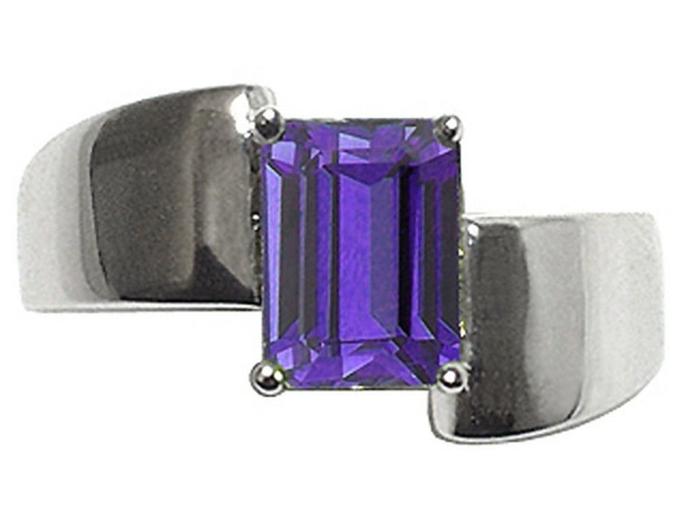 Tommaso Design™ Emerald Octagon Cut 8x6mm Genuine Iolite Ring