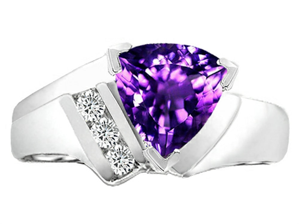 Tommaso Design™ Genuine Amethyst Ring