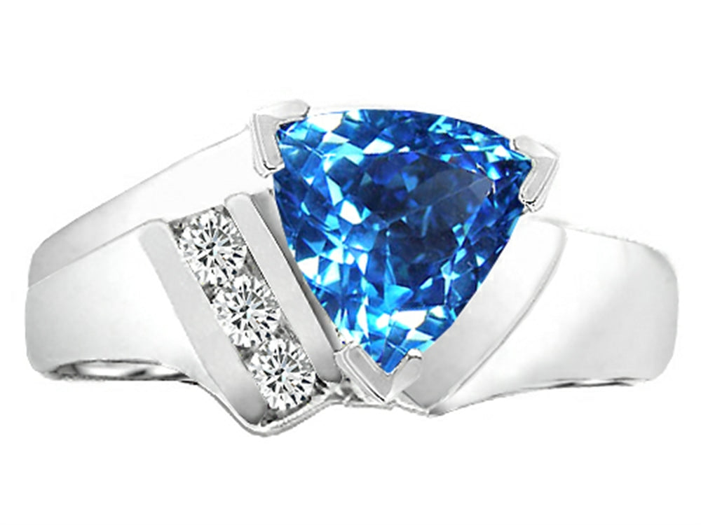 Tommaso Design™ Trillion 7mm Genuine Blue Topaz Ring