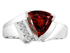 Tommaso Design™ Trillion 7mm Genuine Garnet Ring
